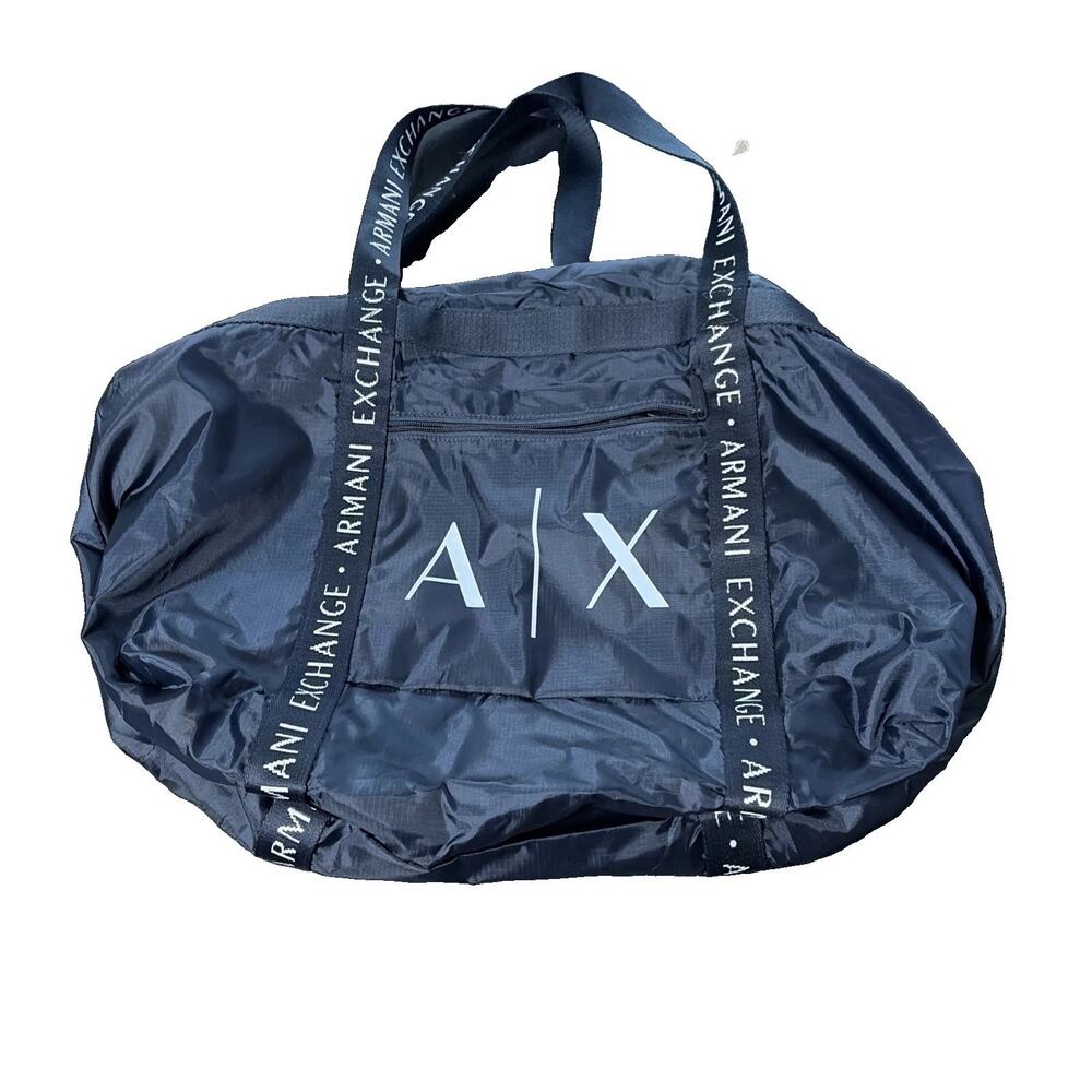 Navy Nylon Material Foldable Armani Exchange Bag NWT
